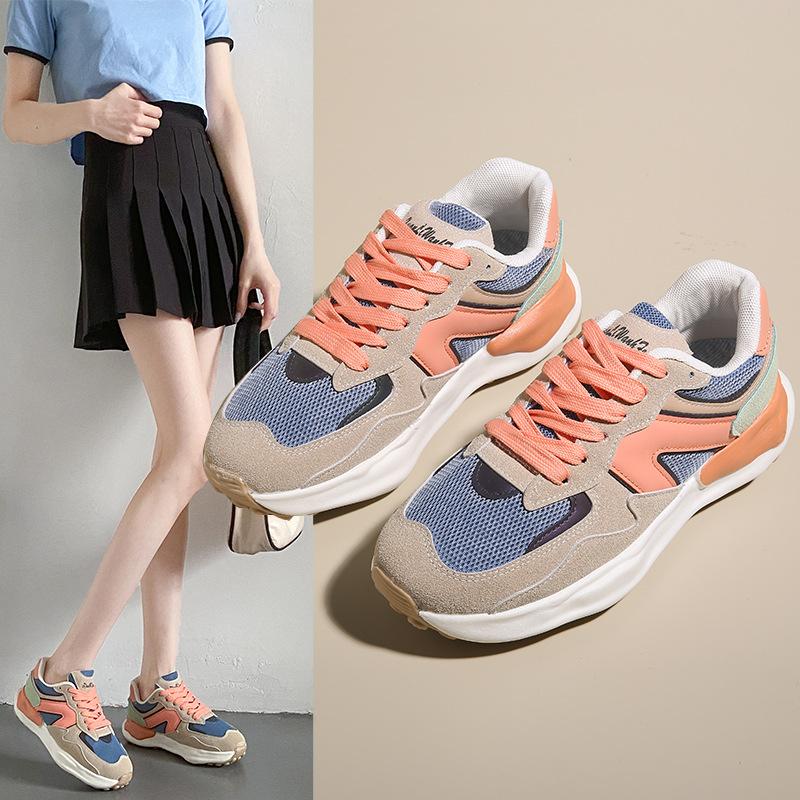 2025 summer new thick-soled Forrest Gump shoes female student Korean version versatile casual shoes round head running shoes female LY-982