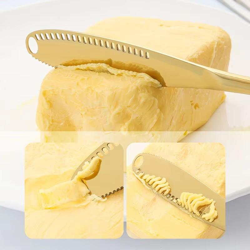 1pc Stainless Steel Butter Knife Tableware Cheese With Holes Spread Cream Knife Bread Jam Knife Cheese Cutter Kitchen Gadgets