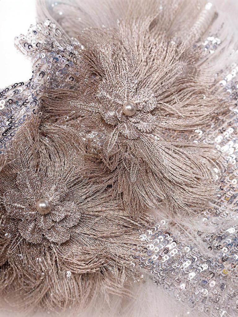 Rochie Tutu de Prințesă cu Paiete pentru Fete, Ținută de Spectacol și Bal cu Mânecă Lungă