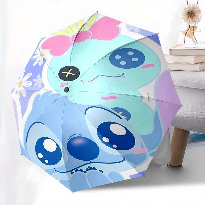 Disney Stitch,Pastel Automatic Opening and Closing Umbrella Suitable for all occasion and business umbrella, unisex portable tri fold smal