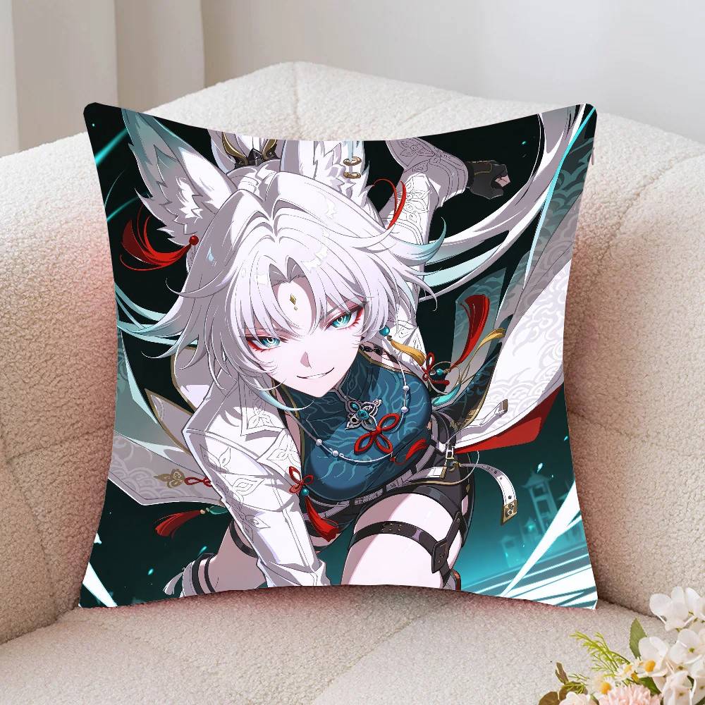 Feixiao Anime Game Honkai Star Rail Pillow Case Fashion Square Pillowcase Bedroom Sofa Room Ins Decoration Leisure