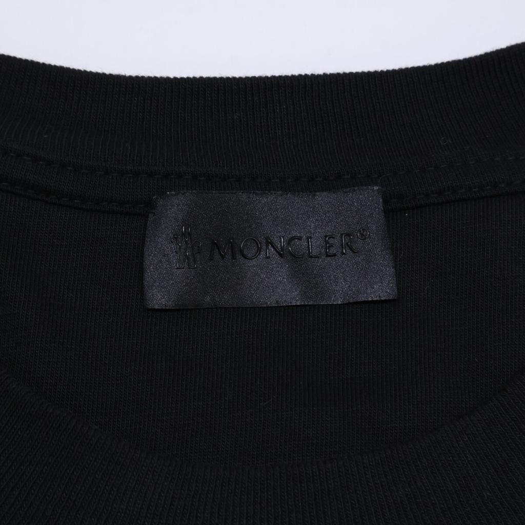 MONCLER Black MAGLIA T-SHIRT Logo Short Sleeve T-Shirt tops XL blackUsed