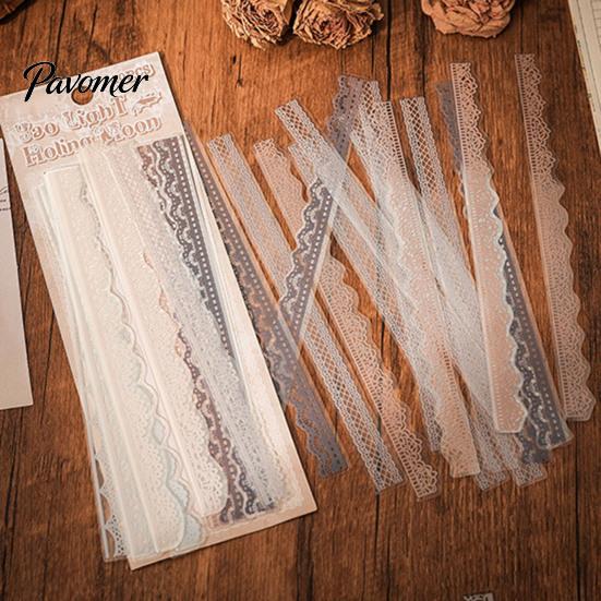 Autocollants Décoratifs Rétro en Dentelle PET pour Scrapbooking, Journal, Carte à Texture Vieillie, Planificateur, Carnet de Notes, Photo, Album,