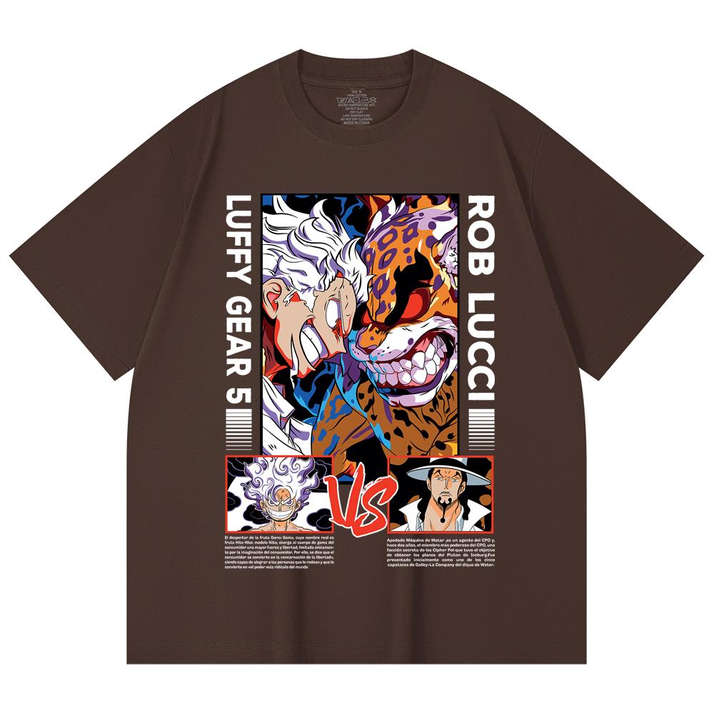 230 Gsm 100% Cotton One Piece V49 Luffy Lucci Print Unisex Heavy Cotton T Shirt