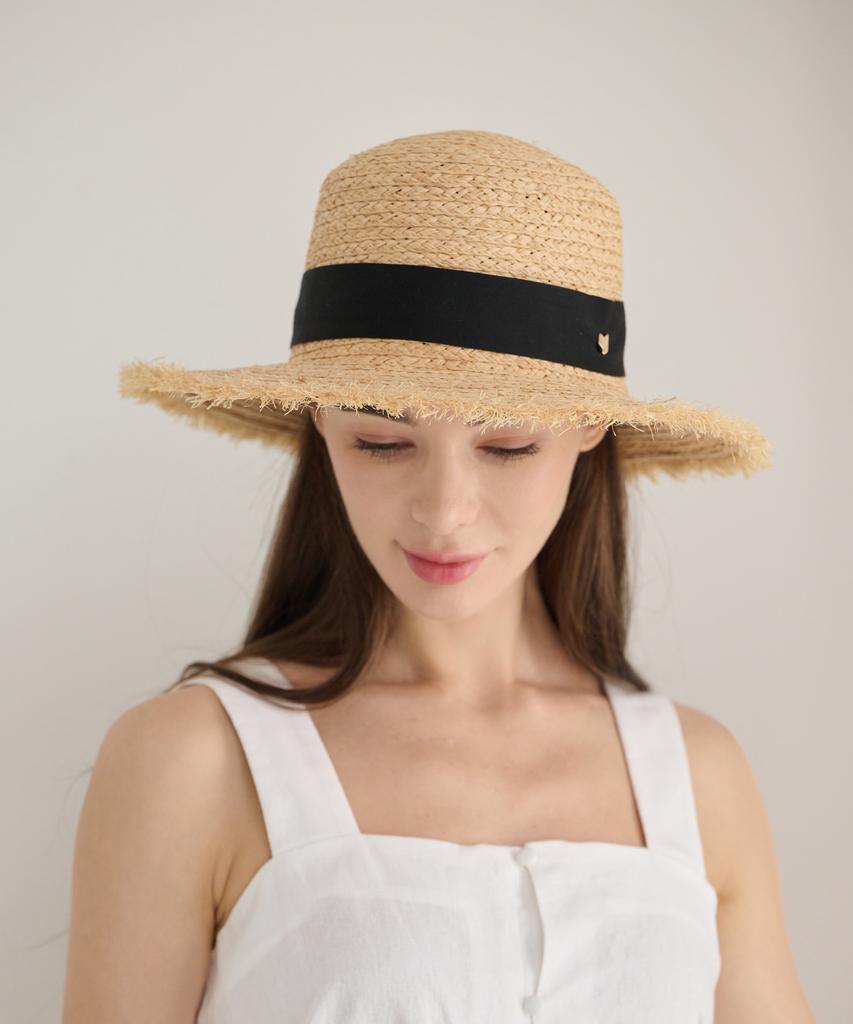 Koipeu Fringe Raffia Border Hat Cf081Ht062