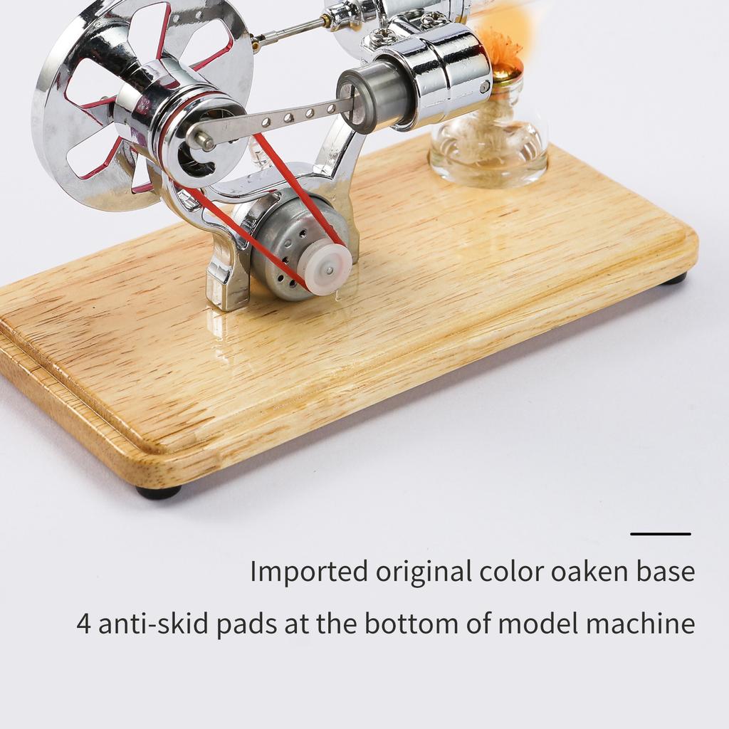 Stirling Engine Kit Electricity Generator Motor Model Physical Generator Model with LED Light Flywheel Design Science