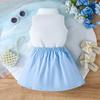 Baby Girls Sleeveless Collared Dress with Pleated Ruffle Accent, Stylish Party Outfit