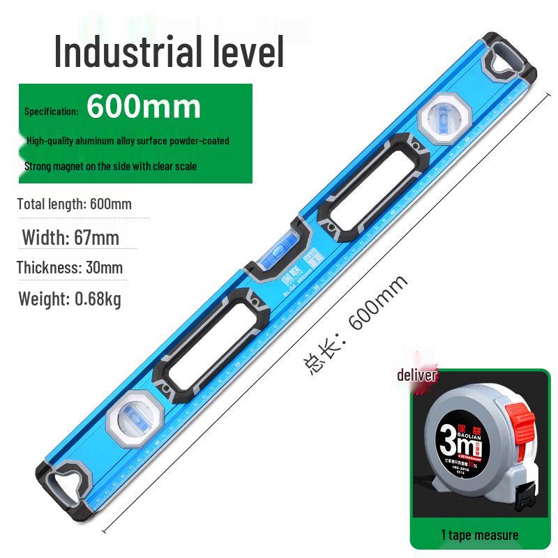 Aluminum Alloy Magnetic Spirit Level and Tape Measure Tool