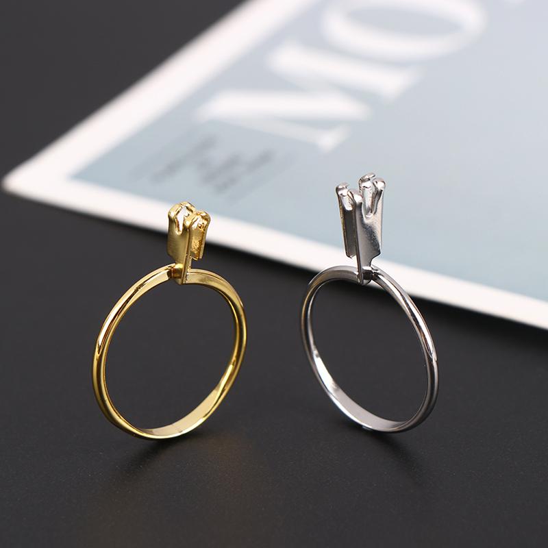 Porta anello a molla, pietra, gemma, diamante, espositore ad anello, diamante a quattro griffe