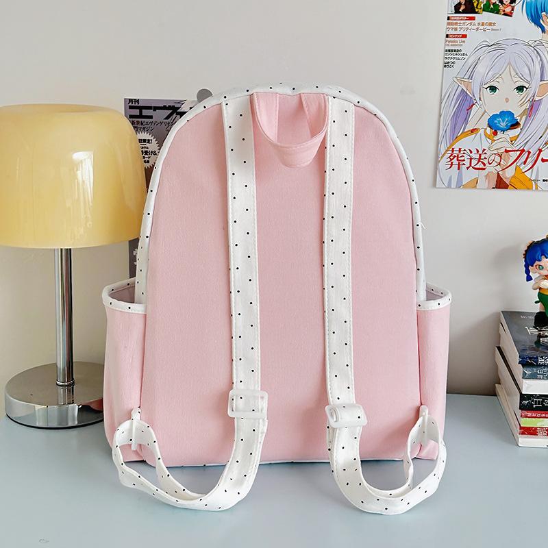 New college style polka dot schoolbag female student large capacity backpack casual Japanese fashion versatile backpack