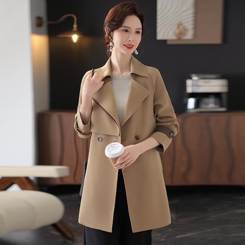 

Women s Mid-Length Plus Size Windbreaker - Stylish & Slimming Outerwear for Mature Women 4XL хакі