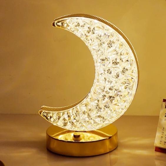 LED Night Light Star Moon Crystal  Atmosphere Light Bedroom Creative Bedlight Decorative Desk Lamp Rechargeable 3 Color Light