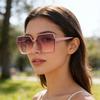 Fashion Square Sunglasses Woman Retro Vintage Gradient Sun Glasses Female Clear Lens