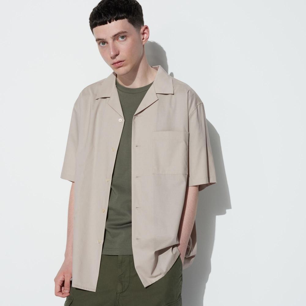 

UNIQLO рубашка с открытым воротником и коротким рукавом