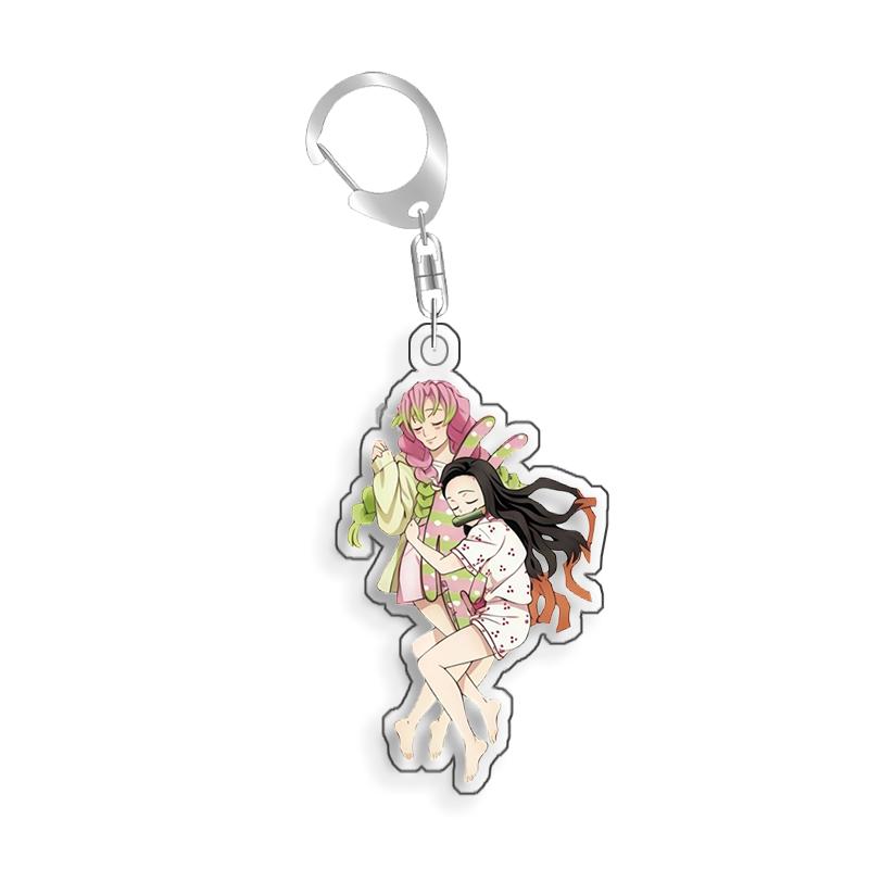 For Demon Slayer Tokitou Muichirou Daki Akaza Douma Gyutaro Acrylic Selfmade Cartoon Anime Keychain Pendant Toy Gift 5cm