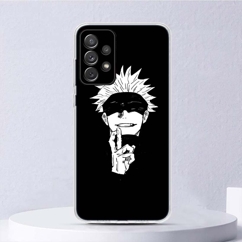 Black White Kaisen J-Jujutsu Soft Case For Samsung Galaxy A16 A15 A14 A13 A56 A55 A54 A53 Phone Cover A26 A36 A25 A35 A24 A34 A2