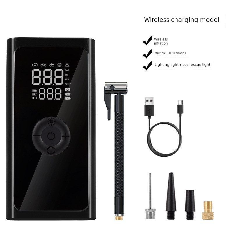 Wireless Car Air Pump, Portable Car Air Pump, High-Pressure, High-Power Automatic Air Pump for Car Tires Universal Wireless Charging Model