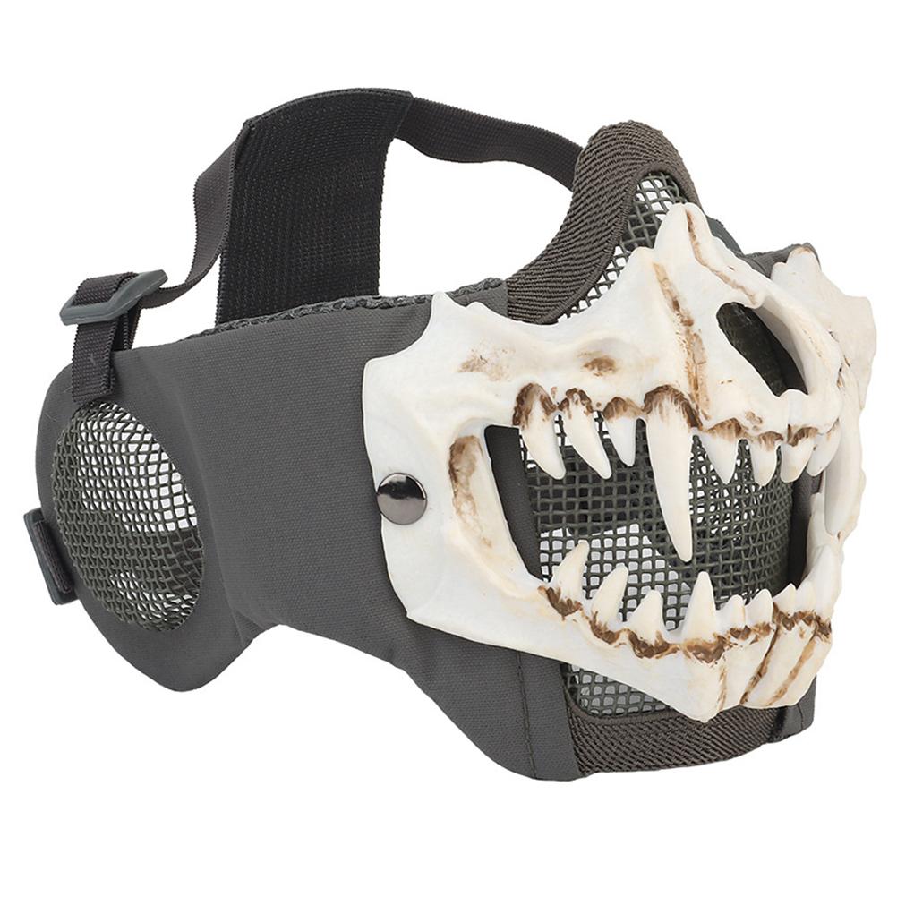 Outdoor Cycling Skeleton Ear Protection Half Face Cover Halloween Fangs Scary Horror Costume Props