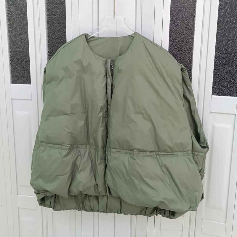 Women s European Style Short Down Vest - 2025 Winter Casual Sleeveless Jacket, Round Neck, Plus Size, Trendy One Size