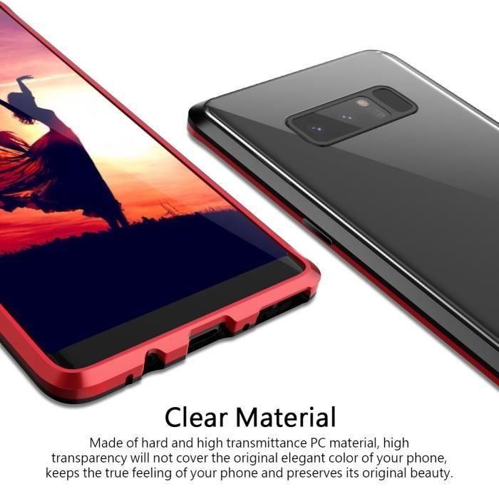 2-in-1 Case - Samsung - Note8 - Hard - Magnetic - Transparent Black/Red