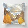 Nordic Mountains Sunrise Whale Metal Painting Pillowcase Sofa Decoration Cushion Cover  Home Decoration Cushion Cover