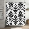 Black White Damask Shower Curtain Waterproof Bath Fabric Decorative Long Bathroom Shower CLOTHS Home Garden Decor Set of 1 Panel