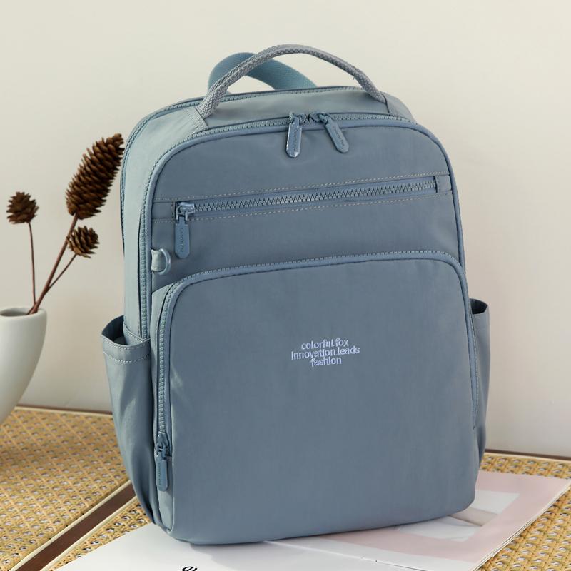 Kompakter Rucksack mit Reißverschluss-Vordertasche Rucksack Damen Reise Leichter Nylon Hochwertige Umhängetasche