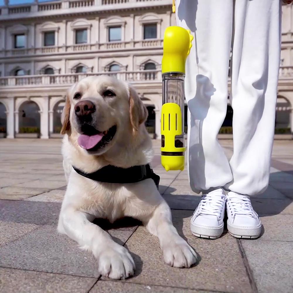 Dog Water Bottle Portable Outdoor Puppy Drinking Food Feeder Poop Dispenser Leak Proof Multifunctional Water Cup Pet Supplies
