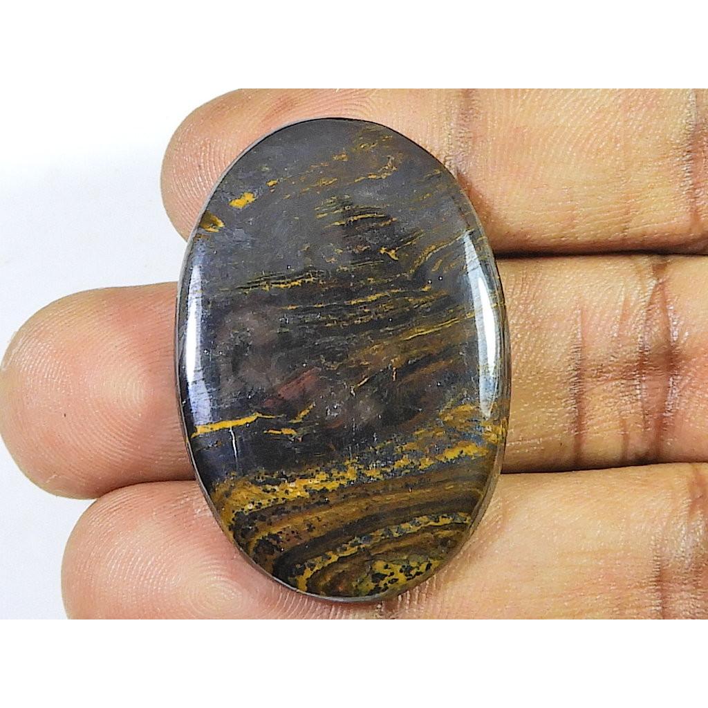 61Cts.Wild Bright Iron Tiger Oval Crytsal Cabochon Loose Gemstone 27X39MM SK-2841