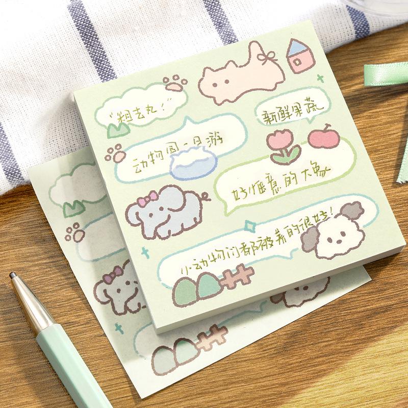 Cute Character Bubble Frame Sticky Notes - Cartoon Fun Illustration for Journals