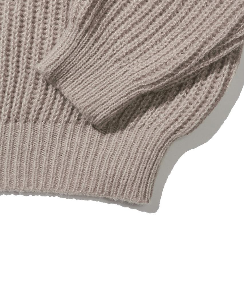 CHICKS Hofe Knit Hoodie Zip-Up Tee Dark Beige