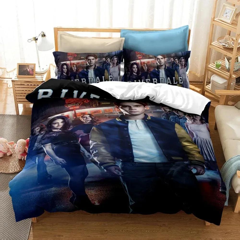 Lisabridal South Side Serpents Riverdale TV Bedding Set Boys Girls Twin Queen Size Duvet Cover Pillowcase Bed Kids Adult