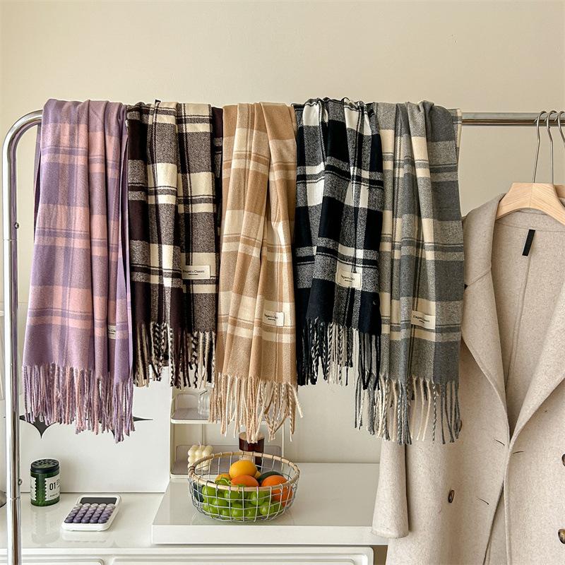 Осенне-зимний классический большой квадратный ретро-шарф из искусственного кашемира — фото 3