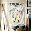 Custom Name Pippi Longstocking Wall Tapestry Aesthetic Wall Hanging Printed Fabric Blanket Decorative Tapestries for Bedroom Living Room Home Decor