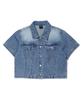 Dist Nine Crop Denim Short Sleeve Shirt Light Indigo (Lp2Yf337-062)