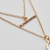 Double Layer Geometric Metal Necklace with OT Buckle - High-End Fashion Accessory