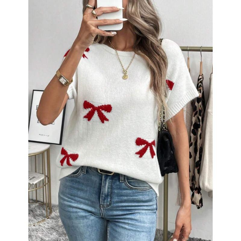 

YYFS Женская мода Повседневный Лето Весна Короткие рукава О-образный вырез свитера XL