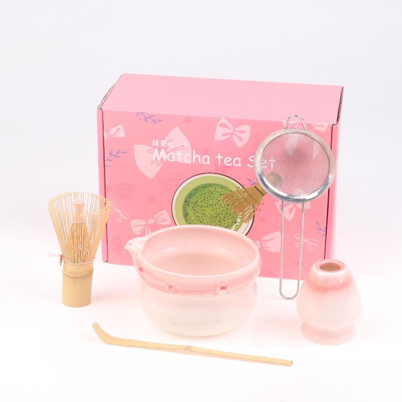 Set Matcha Set Frusta Matcha, Set Matcha in Ceramica 5 Pezzi Kit Matcha Per Amanti del Matcha Kit Matcha
