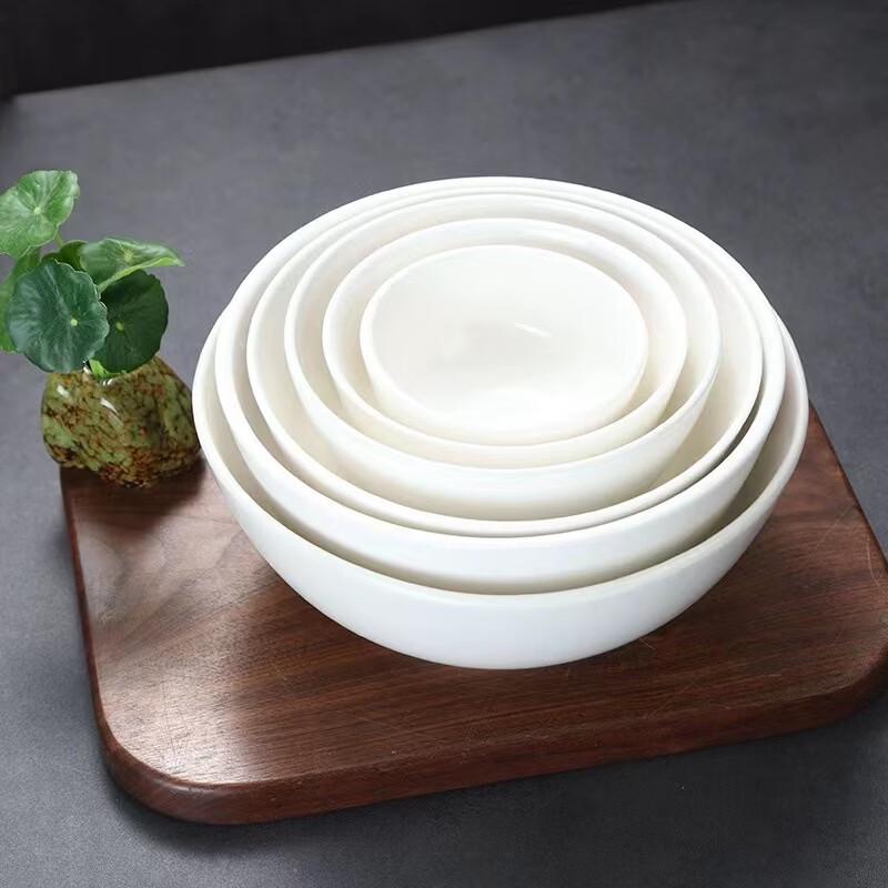 White Ceramic Rice and Soup Bowls