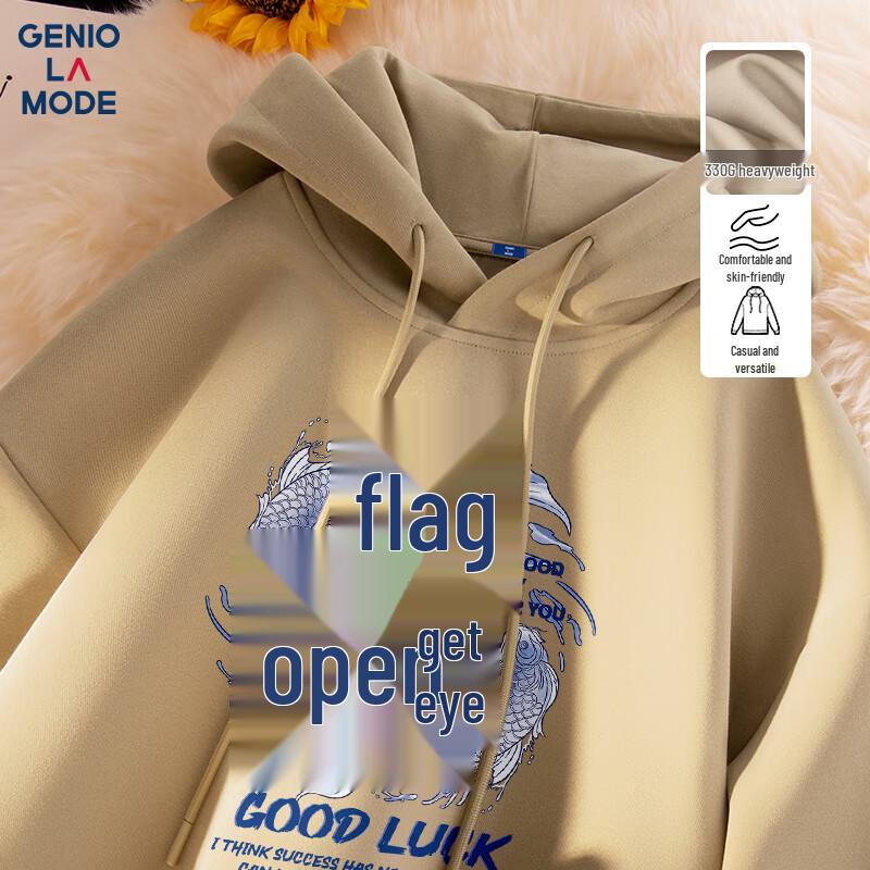 

GENIOLAMODE Men s Big Koi Graphic Hoodie L