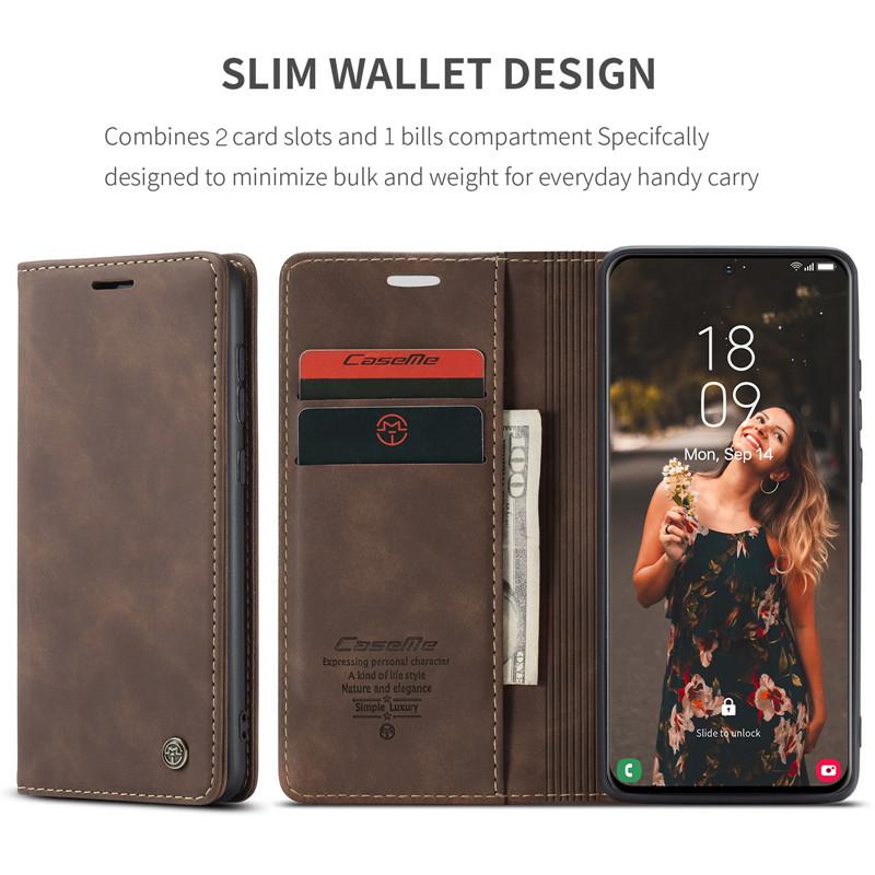 CaseMe Magnetische Flip Leder Handyhülle Für Samsung Galaxy S25 FE S25 Edge S24 Plus S23 S22 S21 Ultra S20 S10 Brieftasche Kartenhalter Tasche Cover Coque