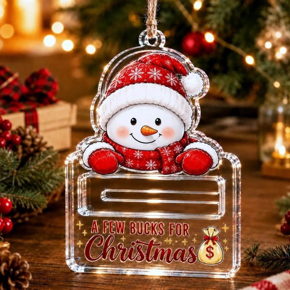 Acrylic Christmas Cash Gift Holder Ornament Clear Christmas Ornament Cash Gift Presentation