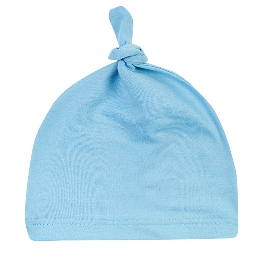 Cotton Coloured Knotted Hats Newborn Solid Color Adjustable Knot Cap