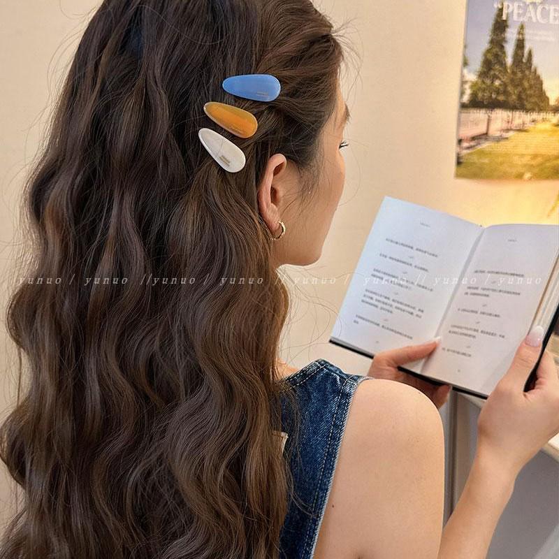 Sweet Acetate Water Drop Hair Clip for Women and Kids - Spring/Summer Duckbill Hairpin