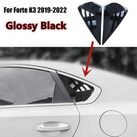 For Kia Forte K3 - Glossy Black Side Vent Window Scoop Louver Cover Trim