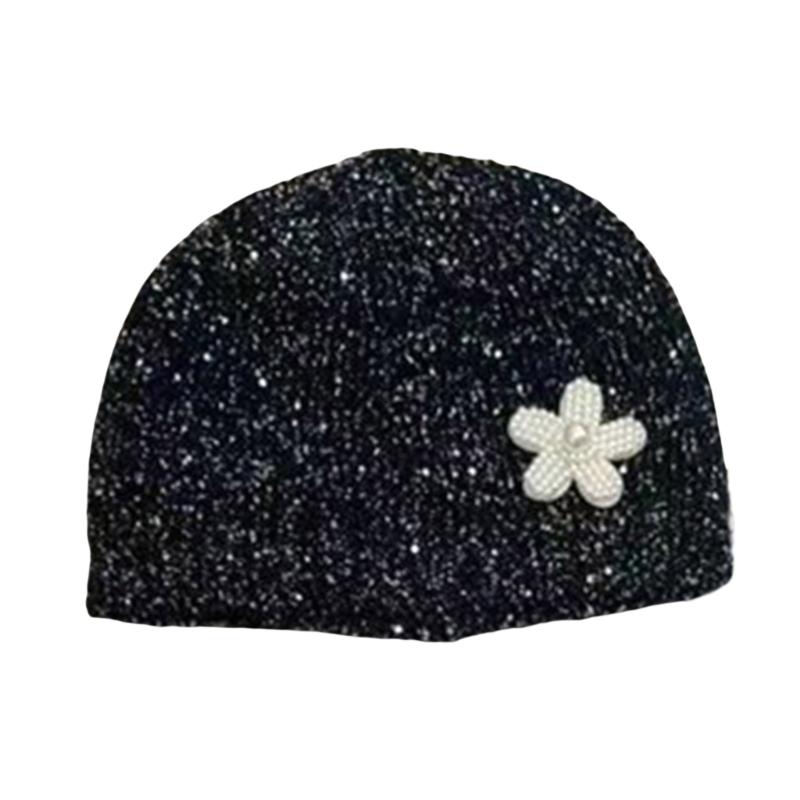 

Bowknot Sequined Hat Youth Breathable Hat Fashionable Knitted Hat Soft Sweet Hat for Winter Sports and Casual Wear
