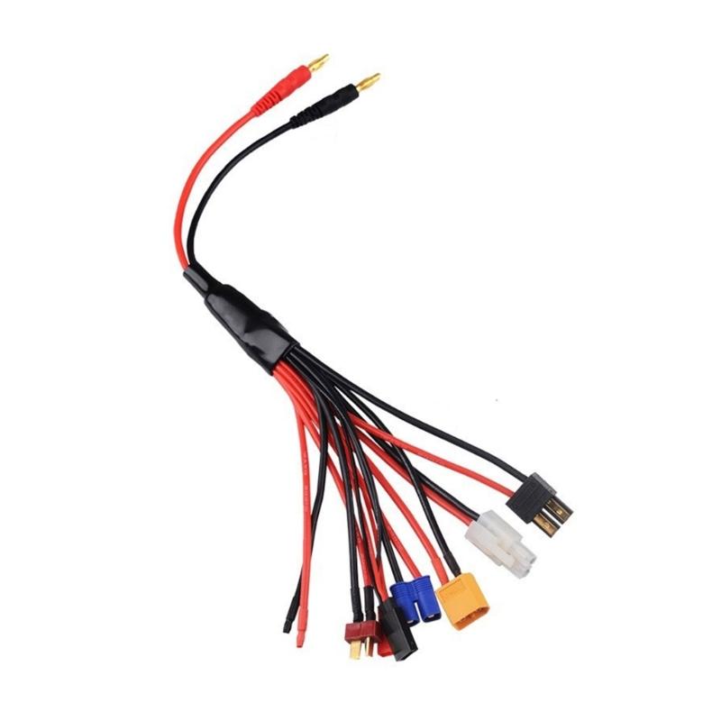

1 to 8 Charger 4.0mm Banana Adapter Connectors XT60 EC3 Wire Cable Battery Drones B6 B6AC 1