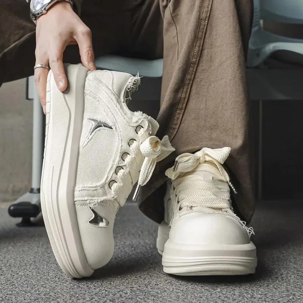 

Men Women Casual Sports Shoes ThickSole New Men s Women s Canvas High Street Lovers Thick Soled Lace Canvas High Quality Material for Durability 43