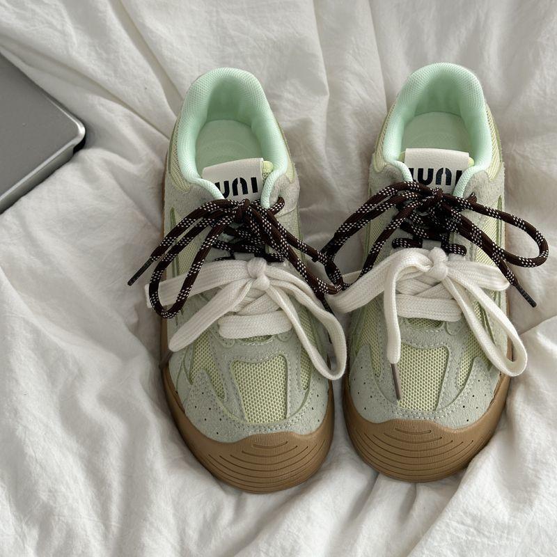 delicate white green fresh women's autumn breathable casual sports shoes commuter board shoes women