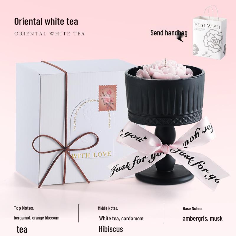 Camellia Scented Candle Gift Box - Luxurious Wedding Favors & Decorations